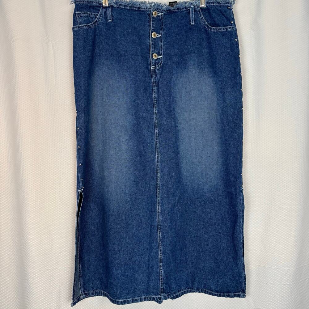 Moments denim maxi skirt, Boho western cowgirl Lagenlook